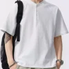 Men's Full Size Button Detail Short Sleeve T-Shirt Plus Size