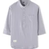 Men's Full Size Casual Mandarin Collar 3/4 Sleeve Shirt Plus Size
