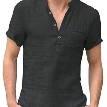 Men's Full Size Casual Solid Color Button Detail Shirt Plus Size