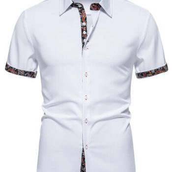 Men's Paisley Trim Short Sleeve Shirt