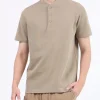 Men's Plus Size Casual Button Detail Short Sleeve T-Shirt
