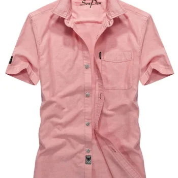 Men's Plus Size Casual Short Sleeve Button-Down Shirt
