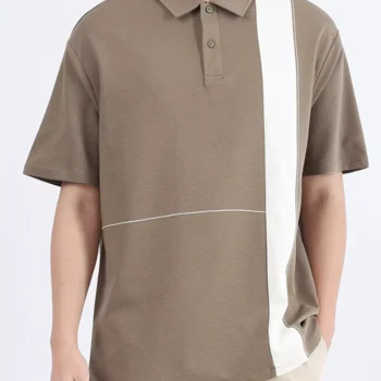 Men's Plus Size Color Block Casual Polo
