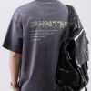 Men's Plus Size Letter Back Round Neck T-Shirt