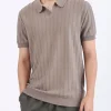 Men's Plus Size Striped Knitted Polo