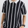 Men's Plus Size Striped Short Sleeve Polo