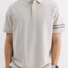 Men's Plus Size Striped Sleeve Casual Polo
