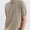 Men's Plus Size Textured Knit Zip-Up Polo