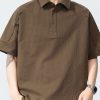 Men's Plus Size Textured Short Sleeve Polo