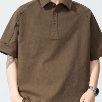 Men's Plus Size Textured Short Sleeve Polo